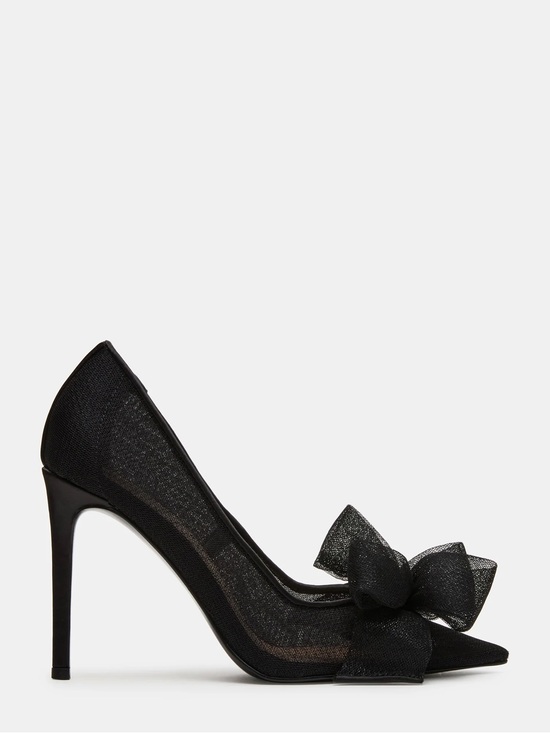 Steve Madden Shoes - Steve Madden Black Pointed-Toe Stiletto Pump with Bow, TAFFY BLACK